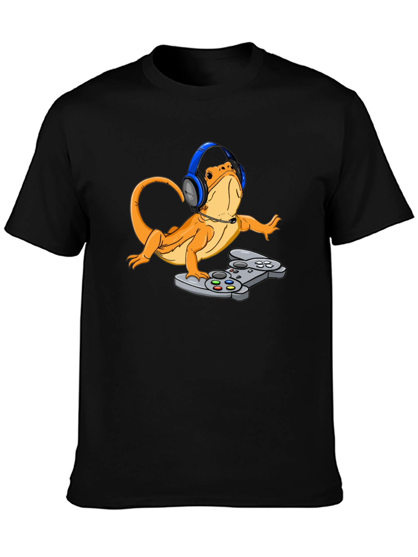 Gamer Lizard T-Shirt - Bearded Dragon with Headset