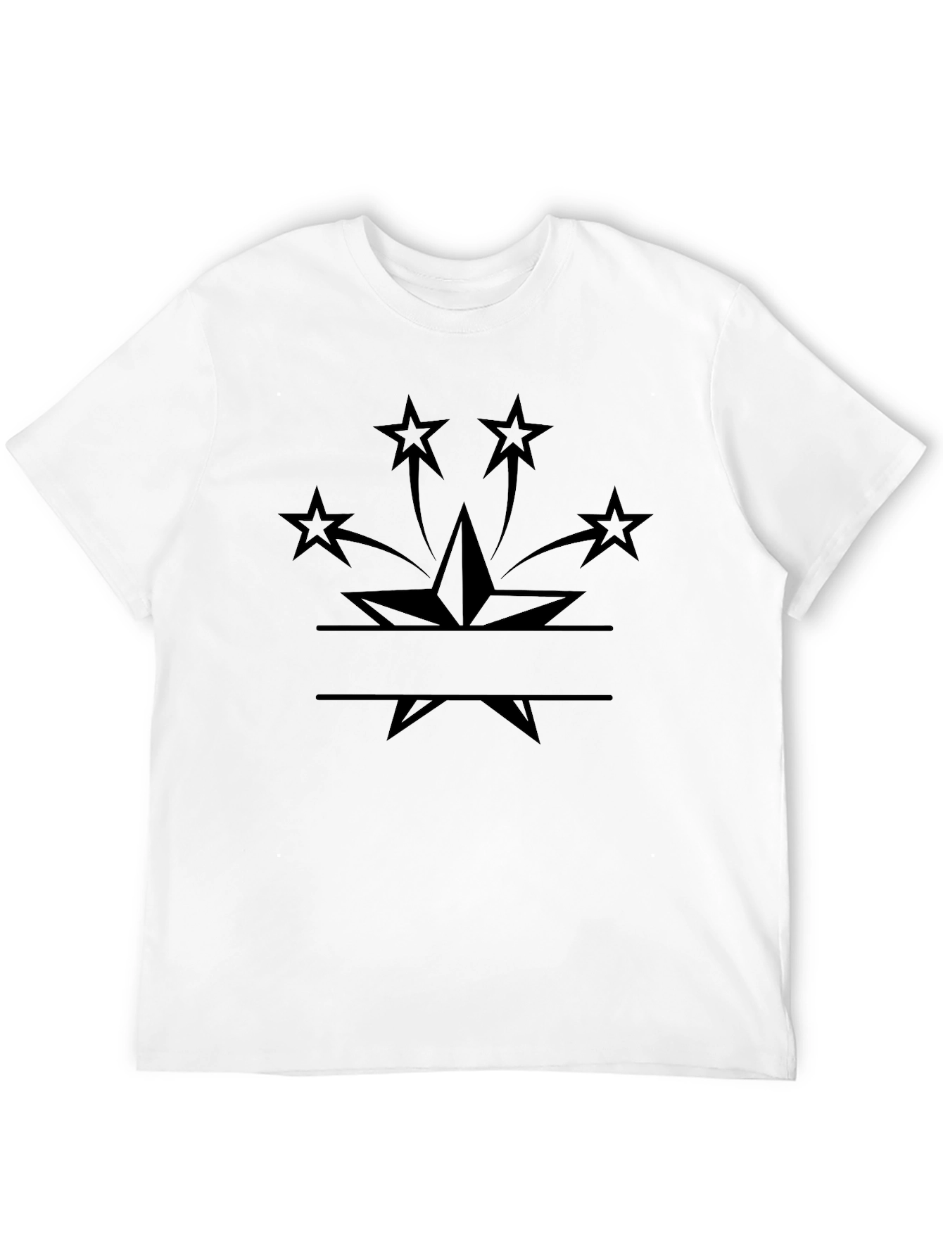 Stylish Black Star Graphic T-Shirt