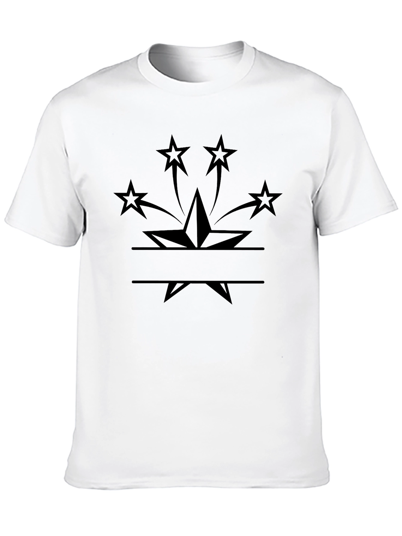 Stylish Black Star Graphic T-Shirt