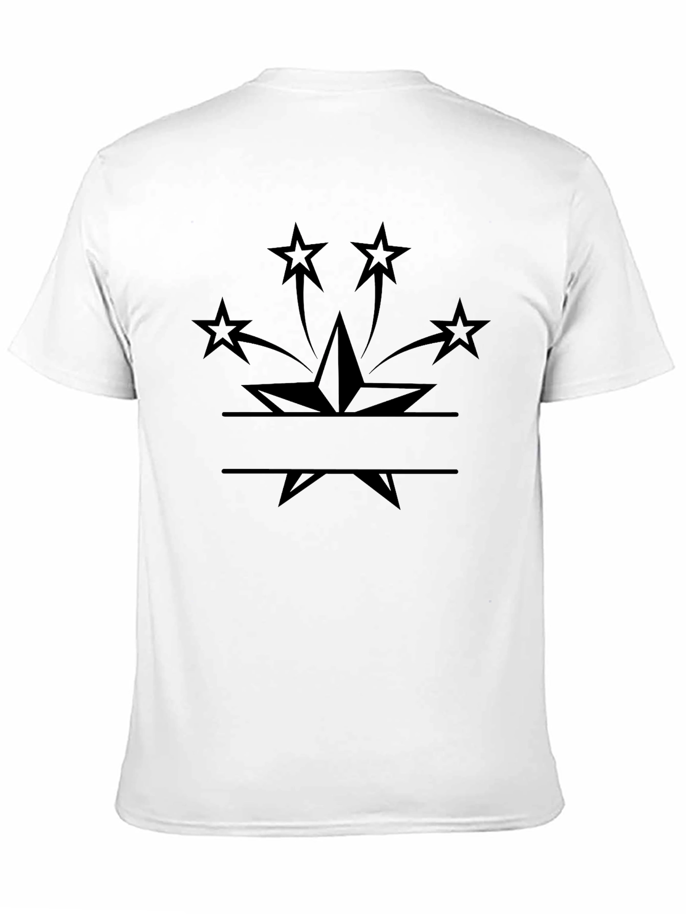 Stylish Black Star Graphic T-Shirt