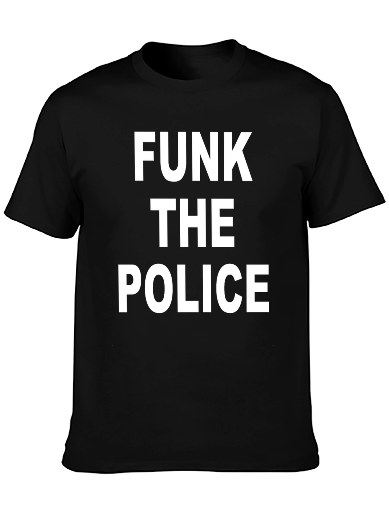 Funk the Police Graphic Tee - Black Cotton T-Shirt