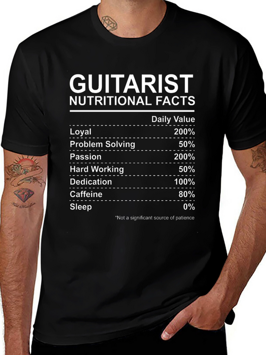 Guitarist Nutritional Facts T-Shirt