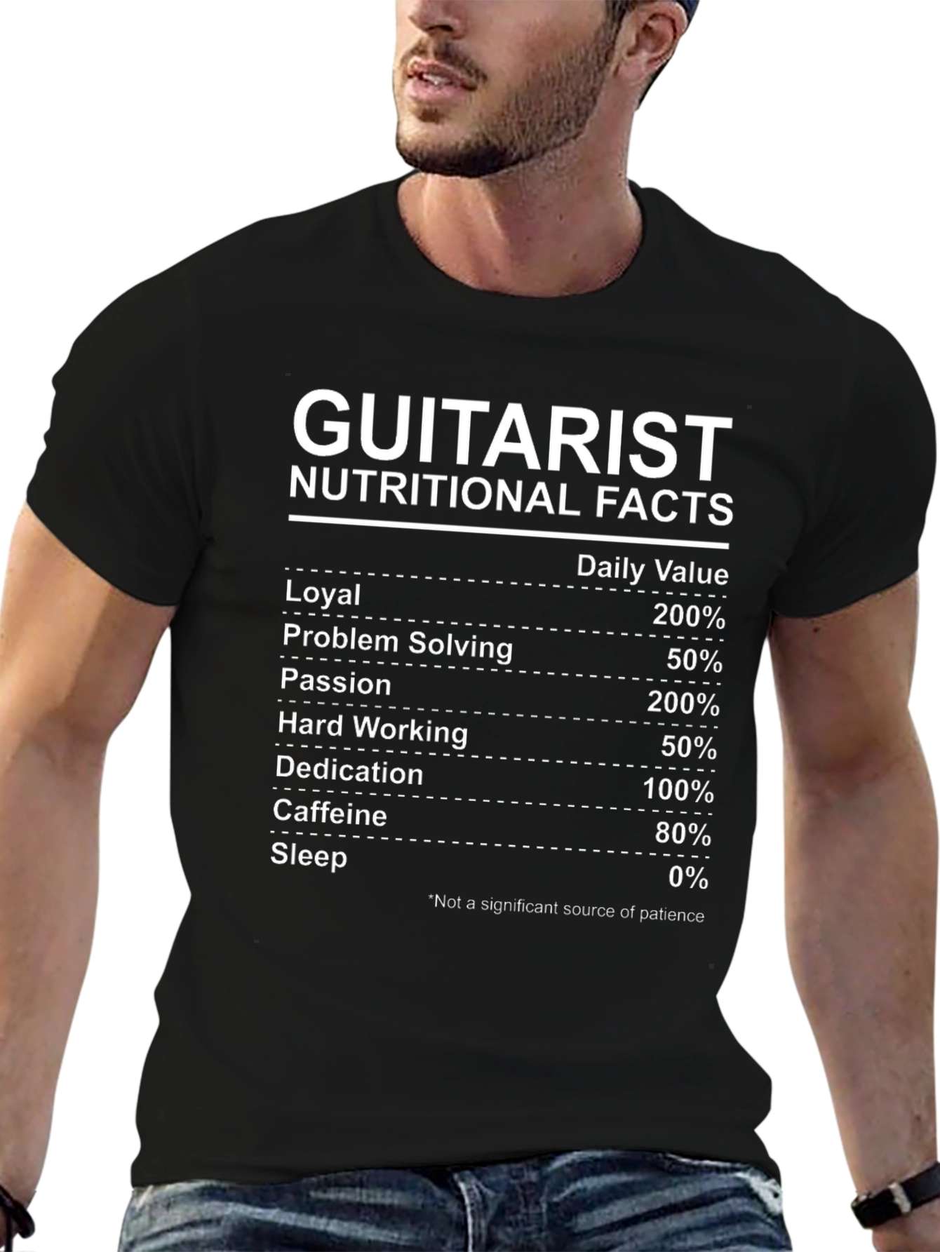 Guitarist Nutritional Facts T-Shirt