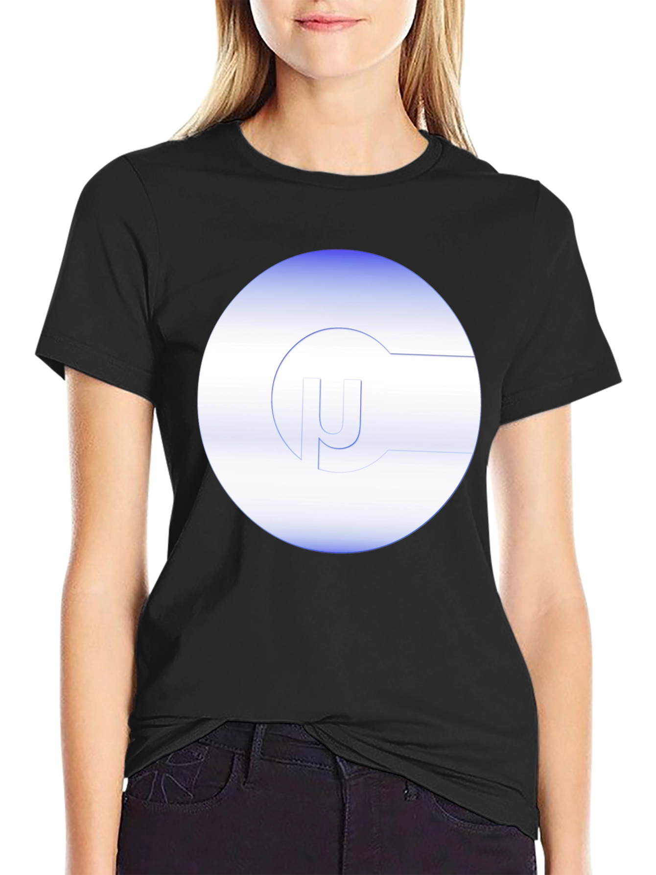 Modern Black T-Shirt with Abstract White Logo