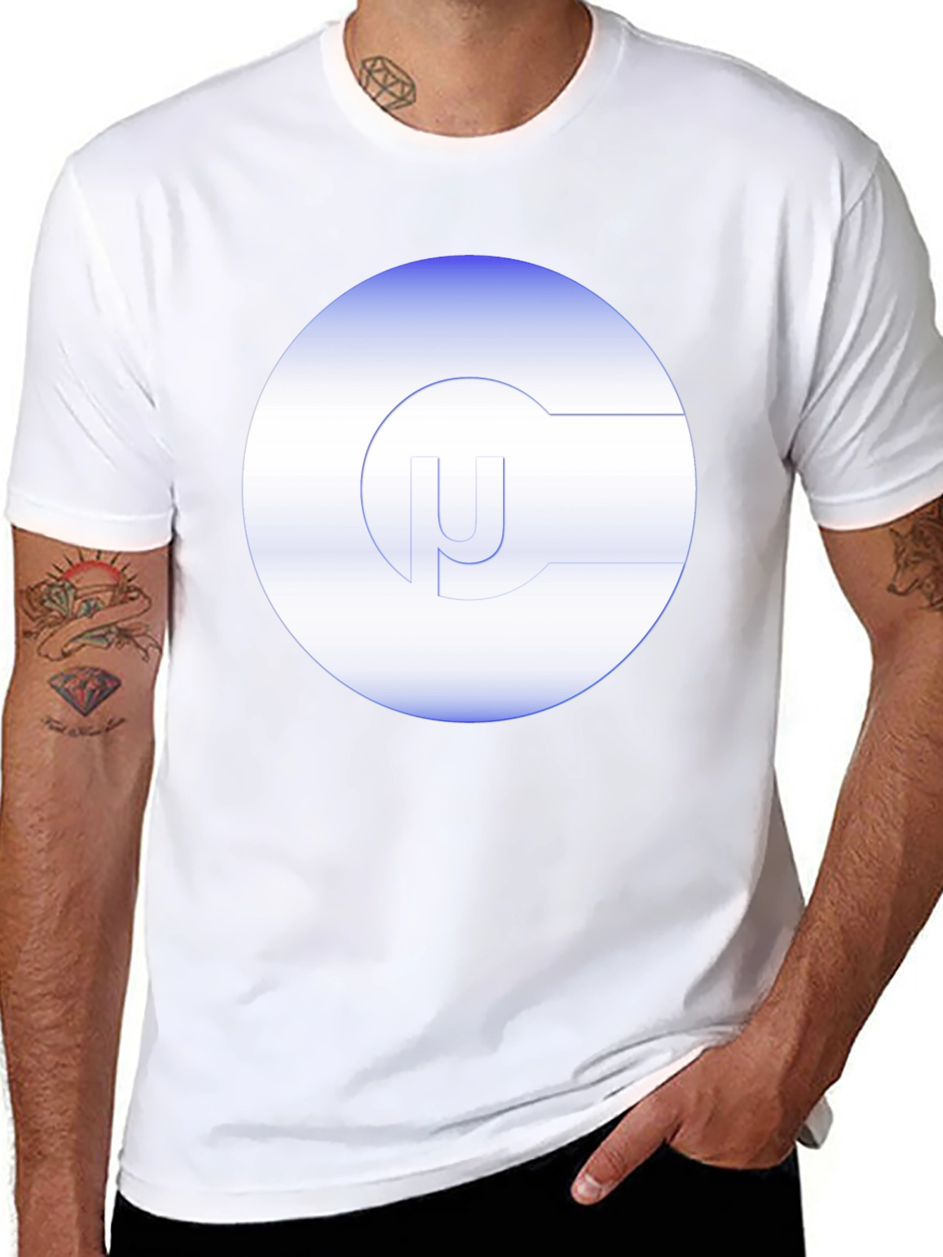 Modern Black T-Shirt with Abstract White Logo