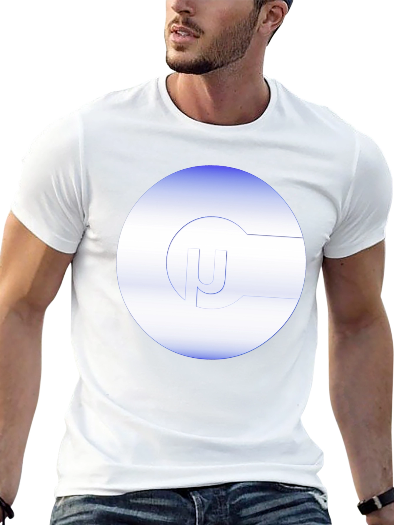 Modern Black T-Shirt with Abstract White Logo