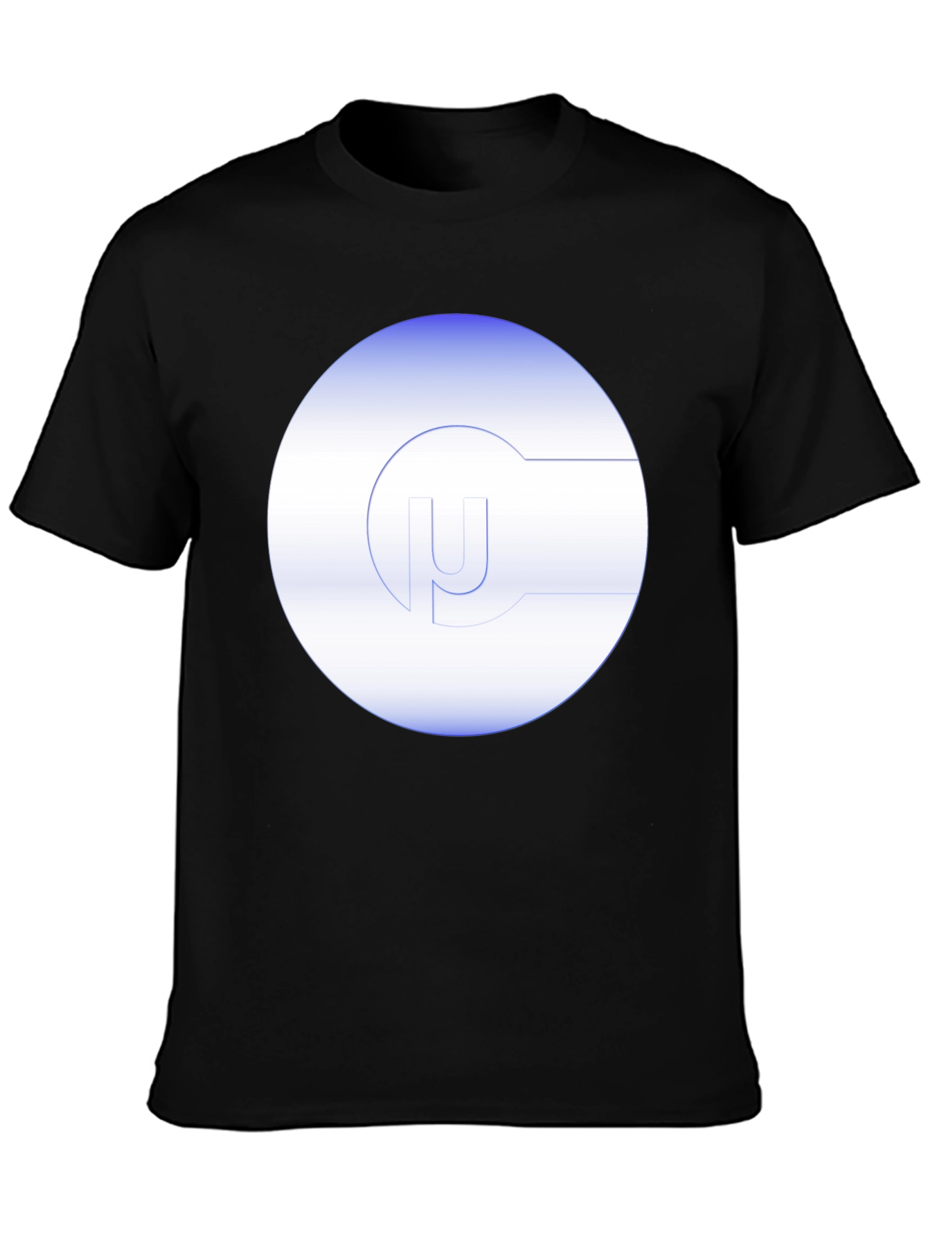 Modern Black T-Shirt with Abstract White Logo