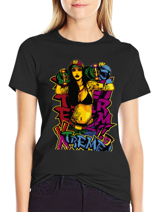 Edgy Skateboard Graphic Tee - XTREME Style