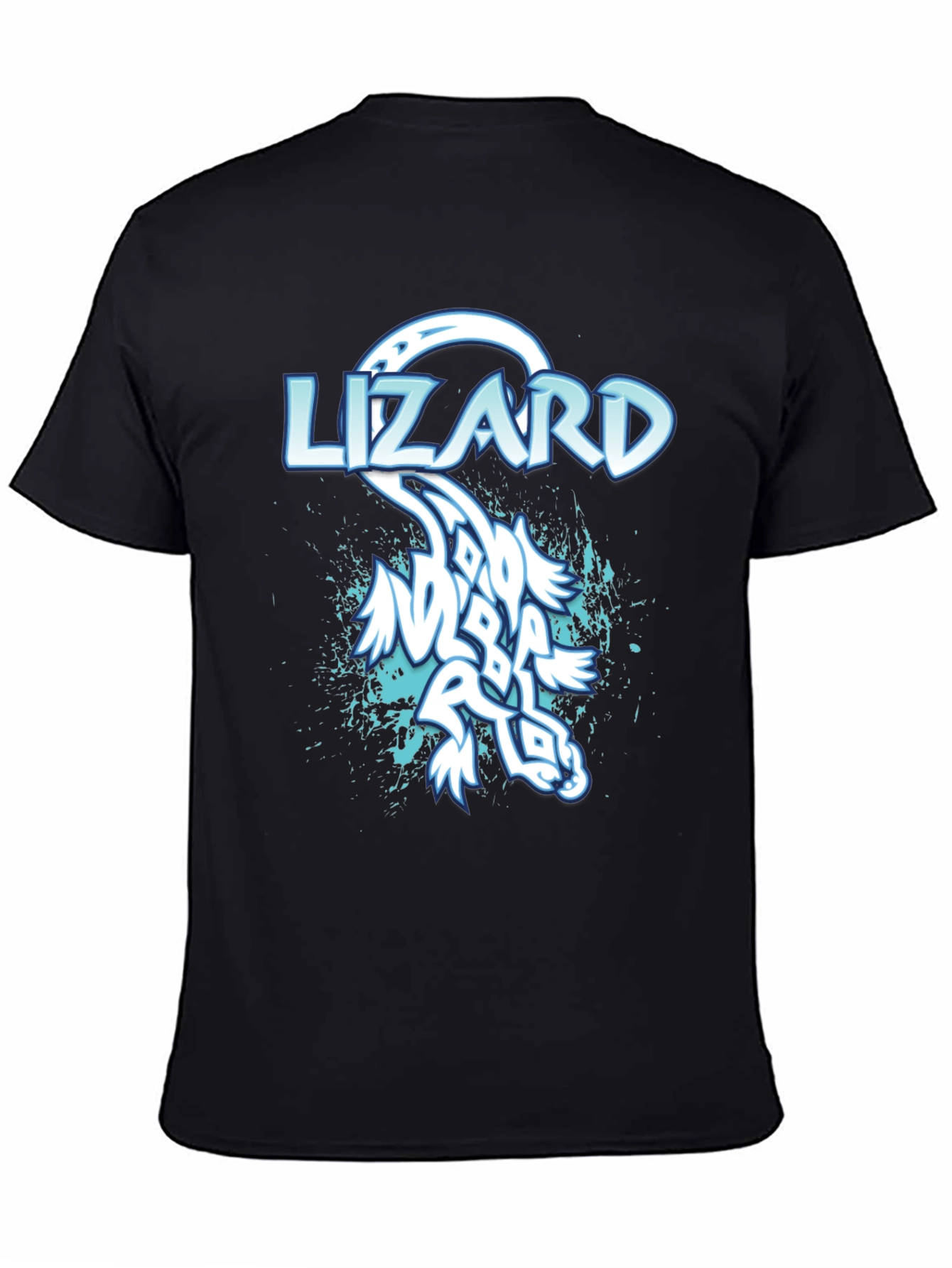 Lizard Graphic Print Mens Black T-Shirt