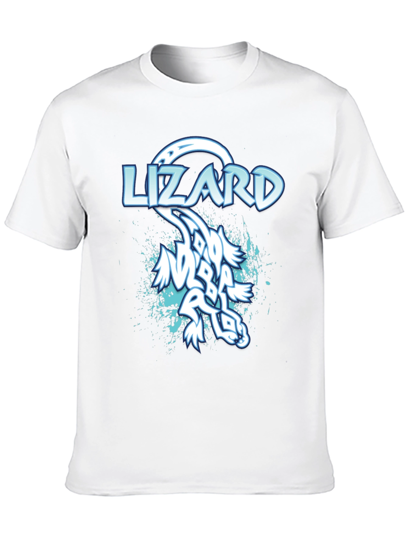 Lizard Graphic Print Mens Black T-Shirt