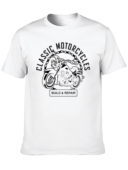 Classic Motorcycles Build & Repair Graphic Tee - Black