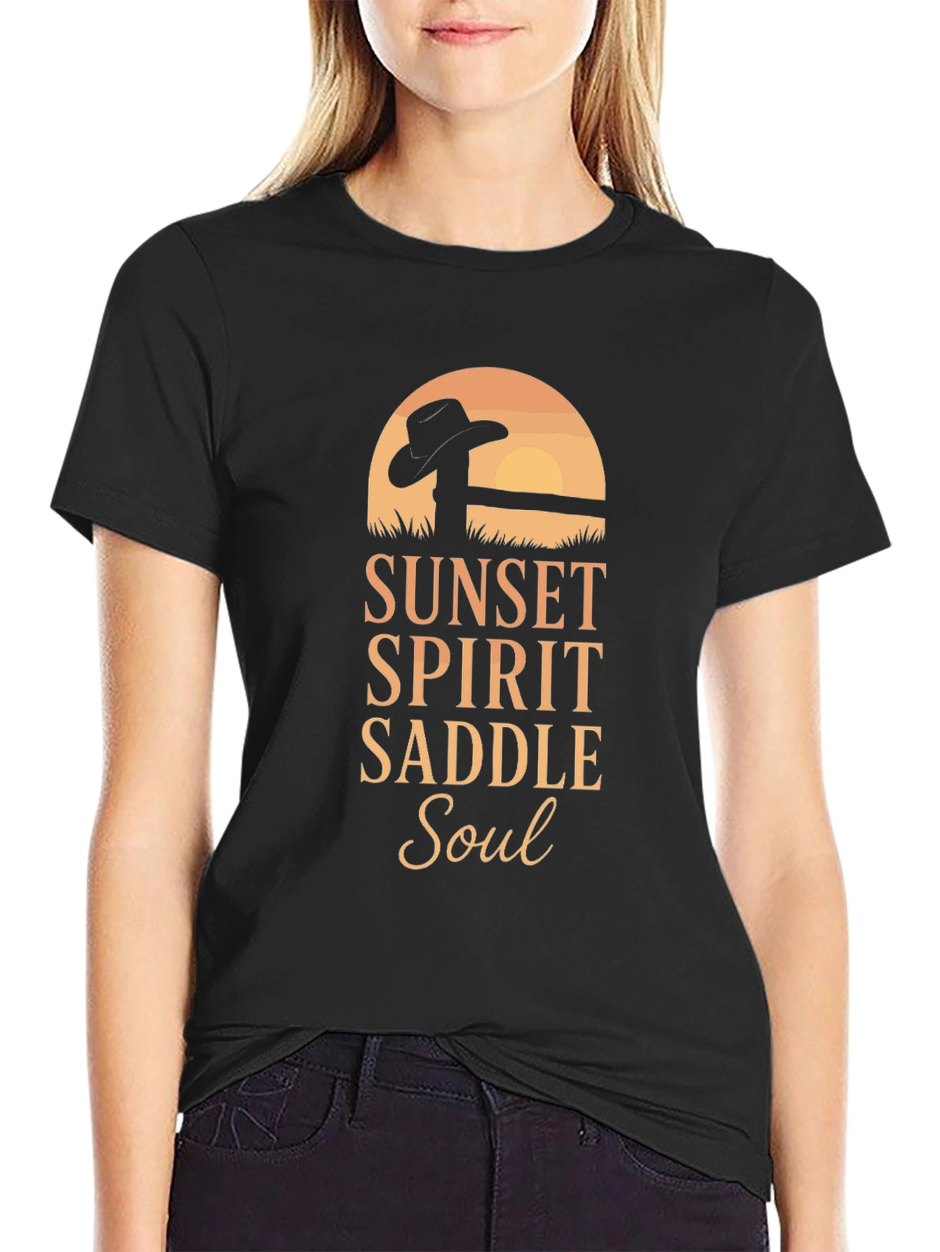 Sunset Spirit T-Shirt - Cowboy Soul Design