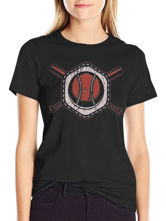 Baseball Graphic Tee - Crossed Bats & Ball Design