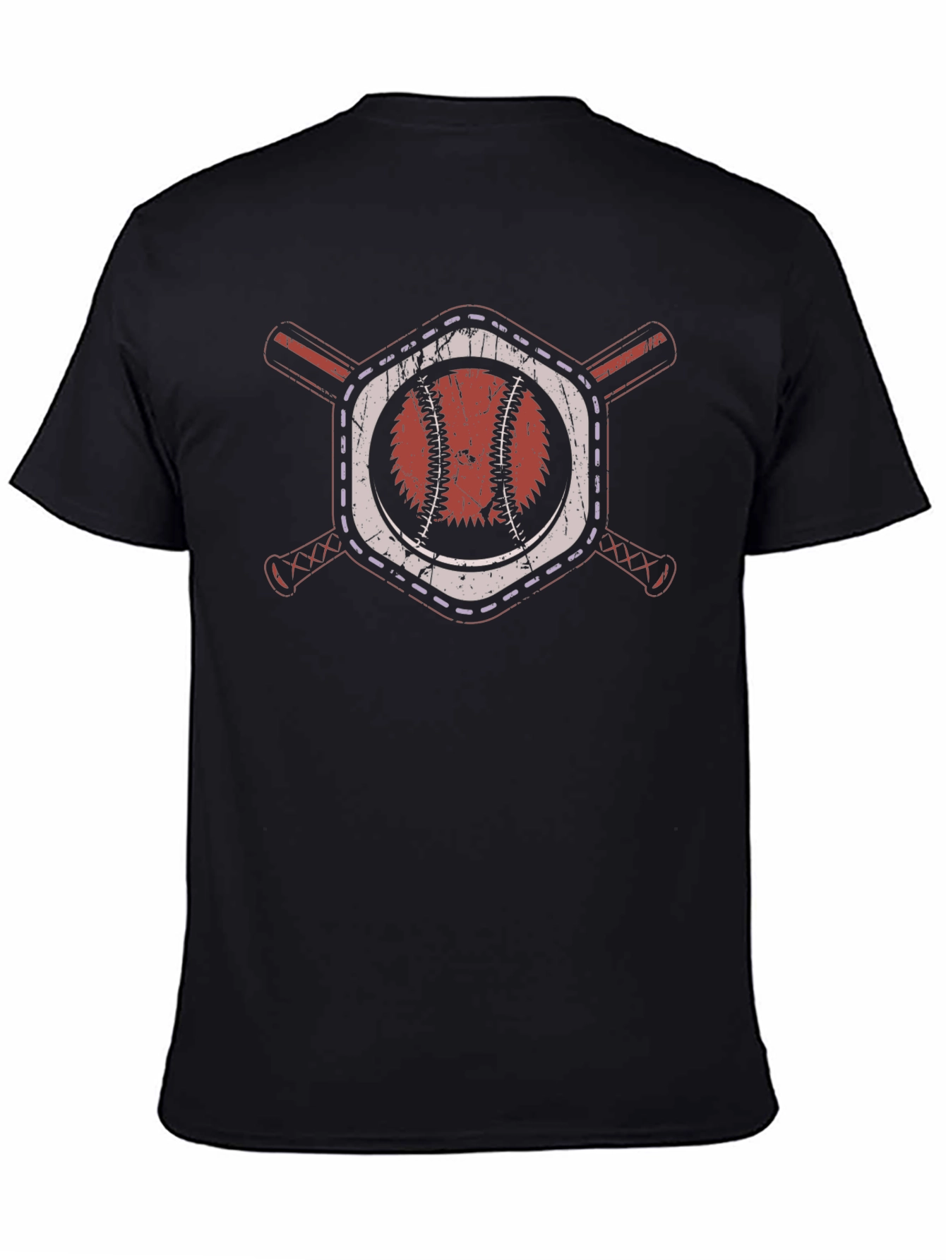 Baseball Graphic Tee - Crossed Bats & Ball Design
