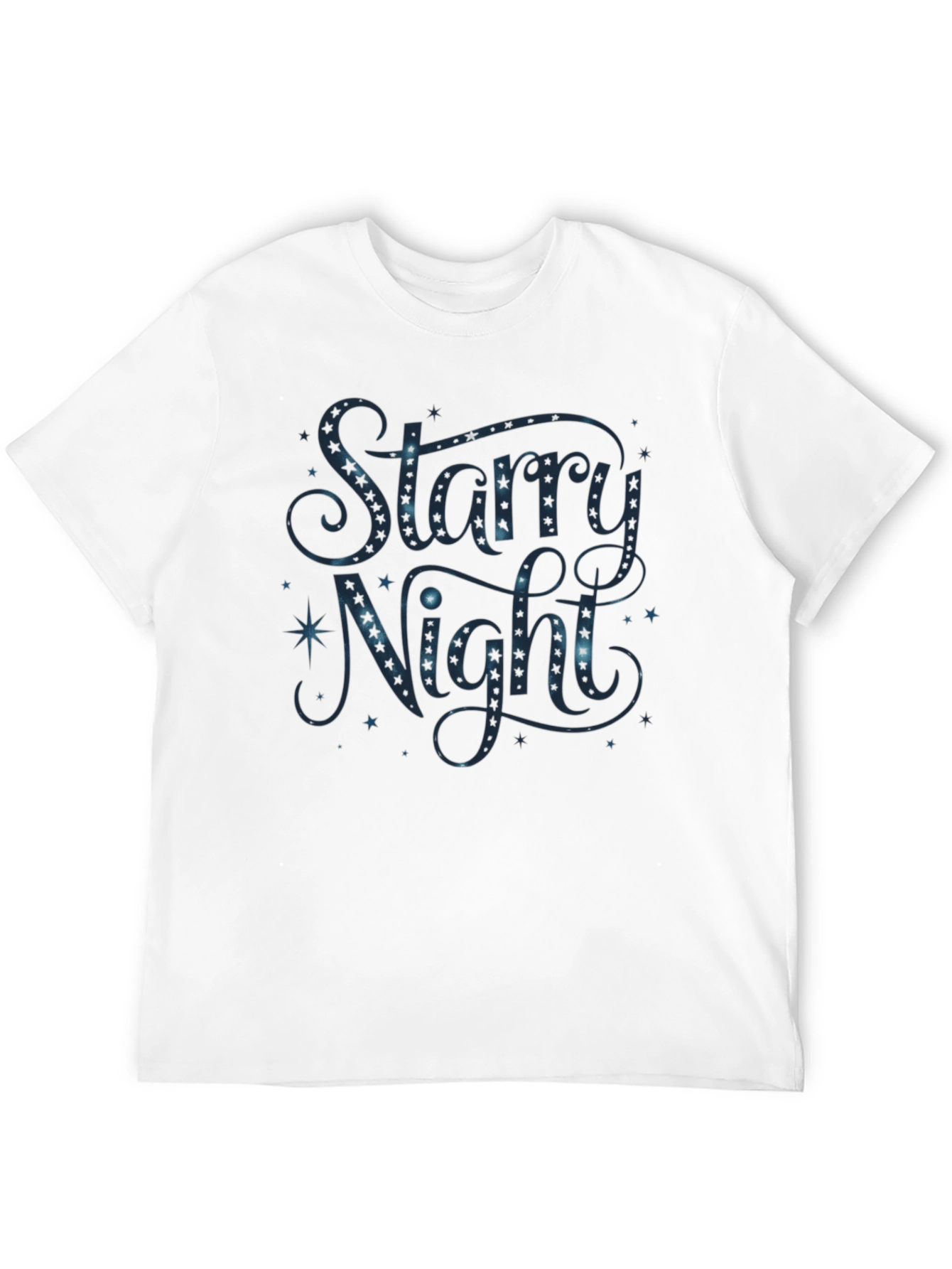 Starry Night Graphic Print Black T-Shirt