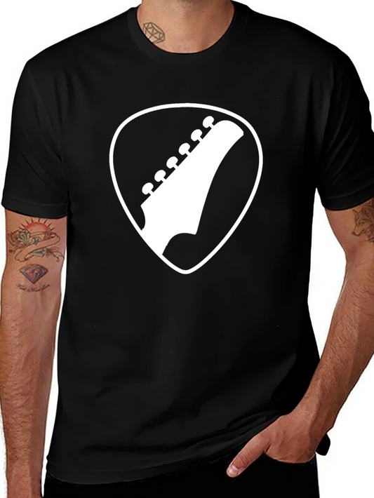 Guitar Pick Headstock Graphic Tee - Music Lover Shirt