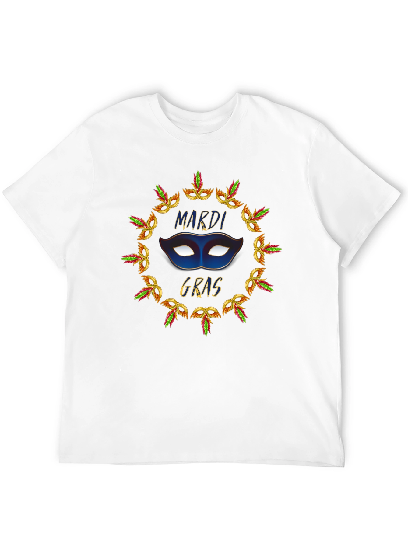 Mardi Gras Mask T-Shirt - Festive Celebration Tee