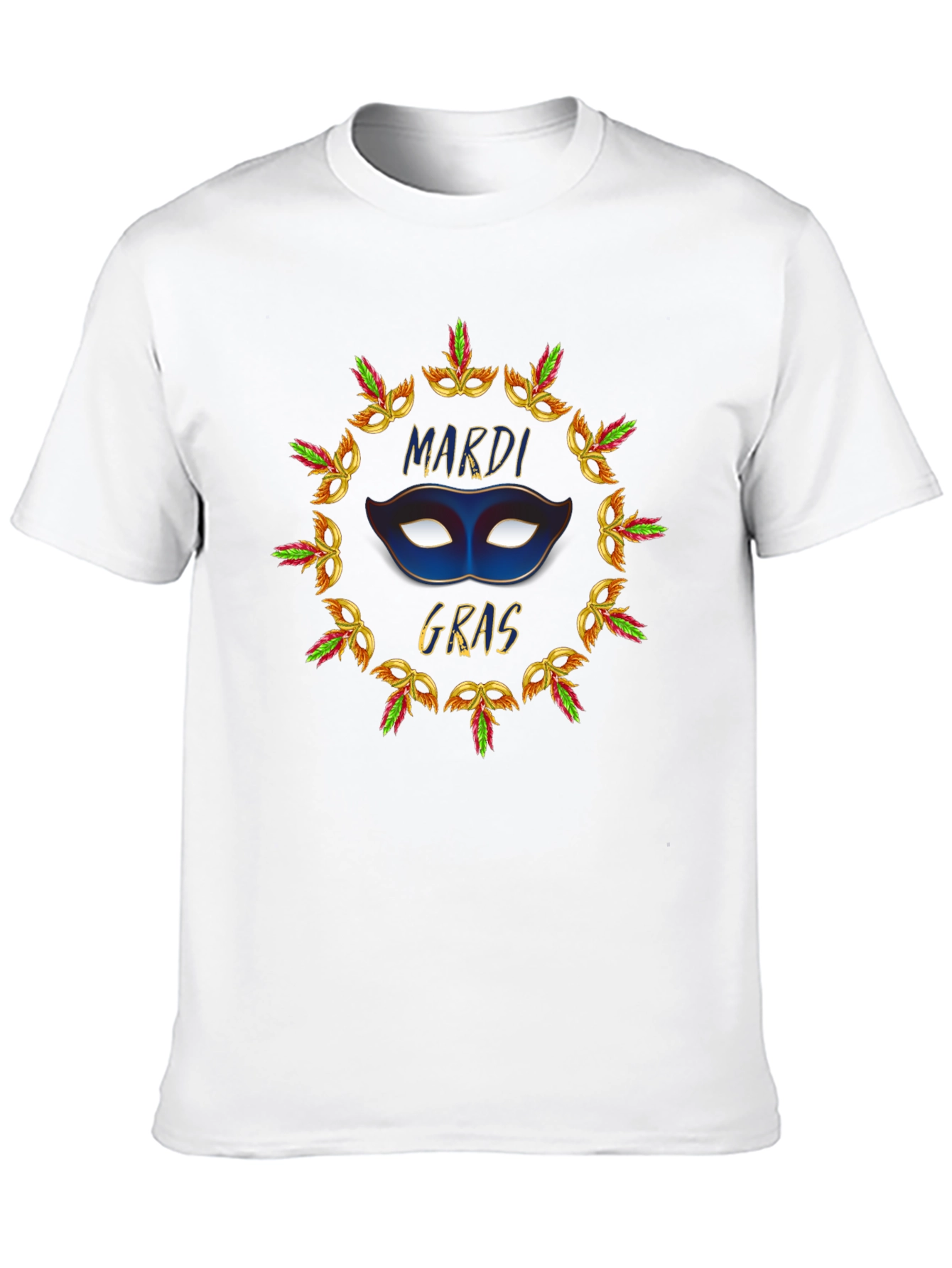 Mardi Gras Mask T-Shirt - Festive Celebration Tee