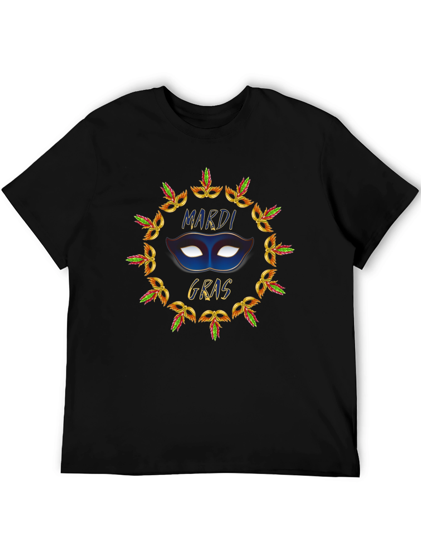Mardi Gras Mask T-Shirt - Festive Celebration Tee