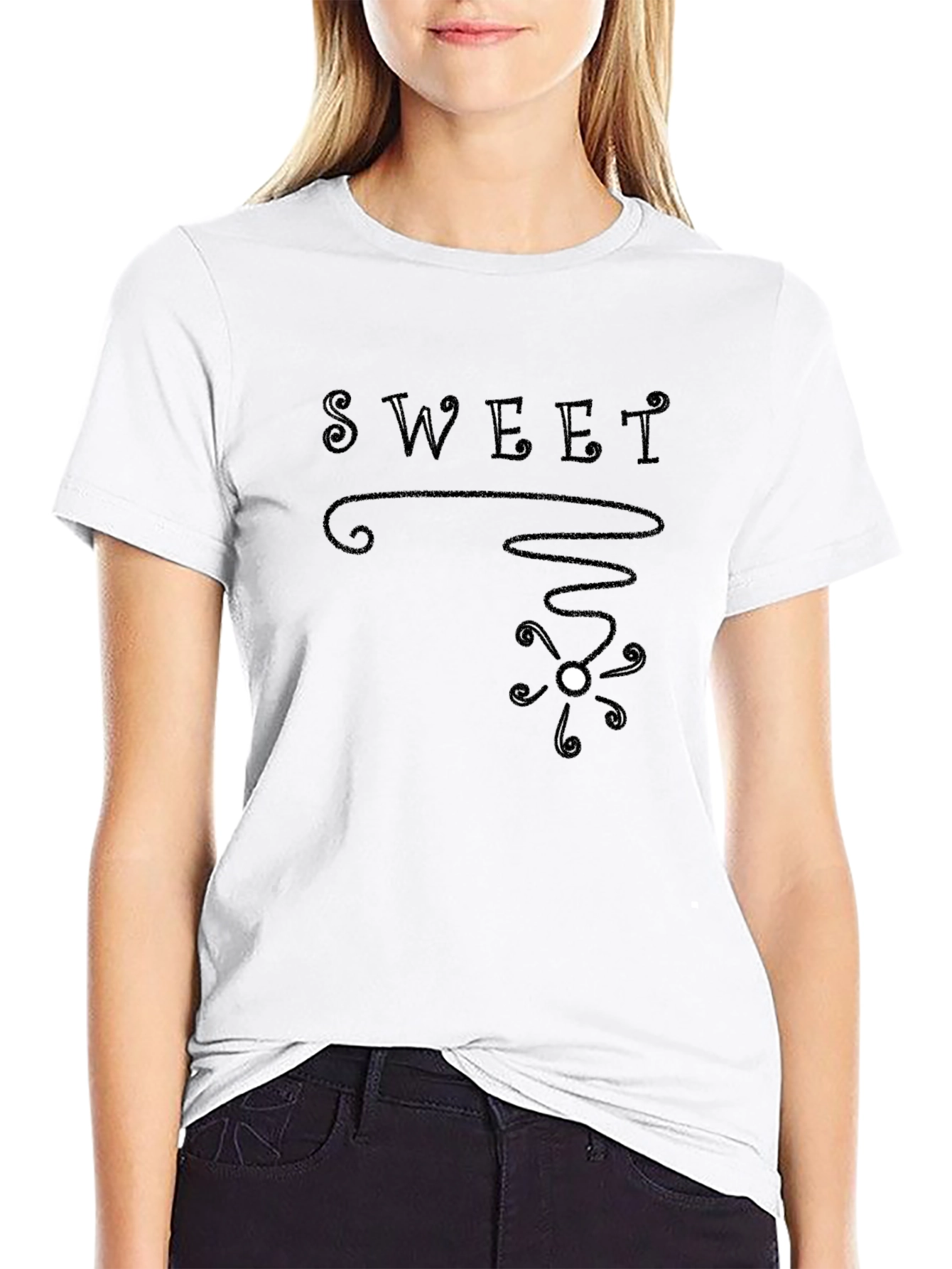 Sweet Graphic Black T-Shirt
