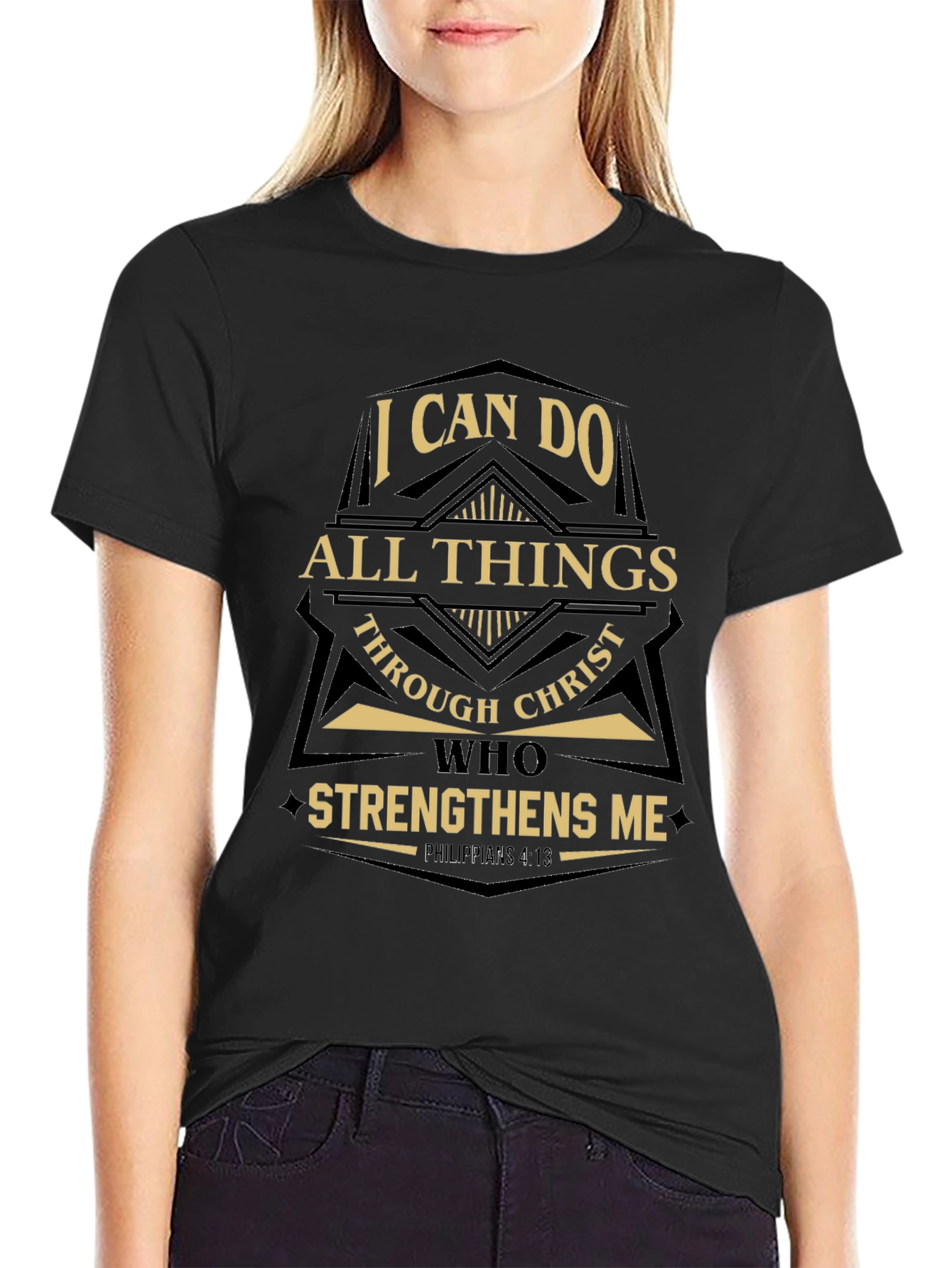 I Can Do All Things Through Christ Black T-Shirt