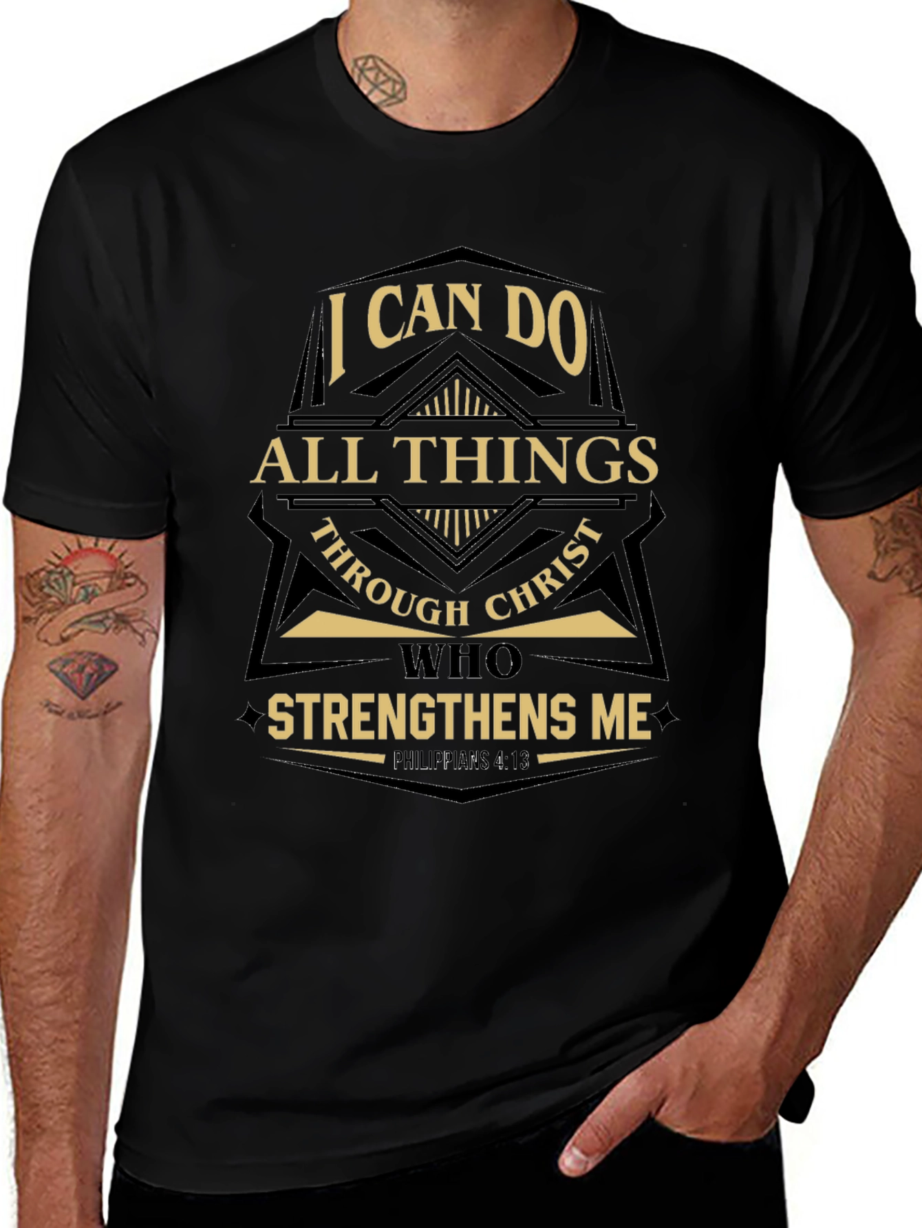 I Can Do All Things Through Christ Black T-Shirt