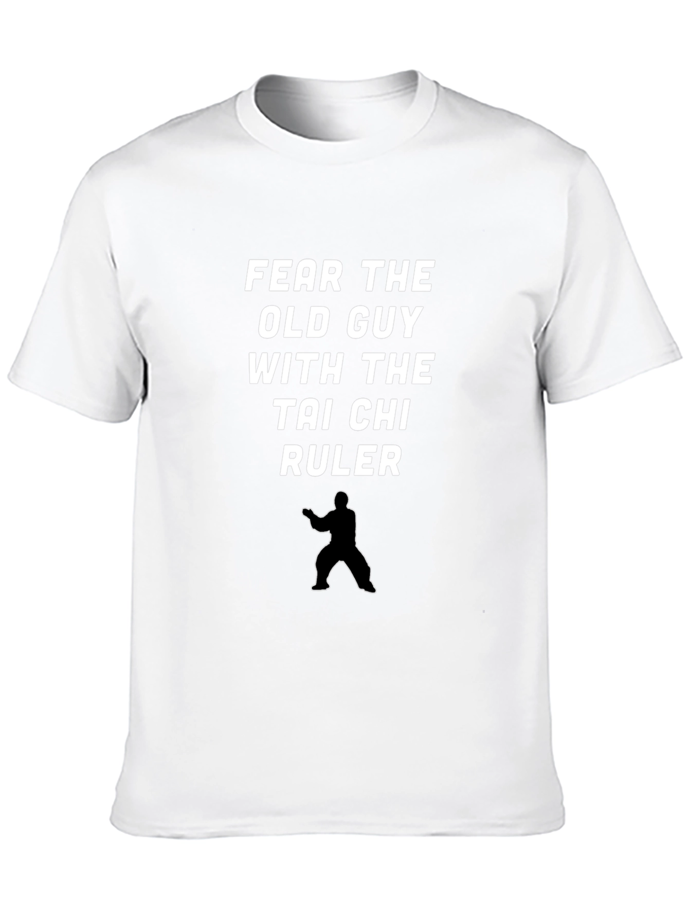 Fear the Old Guy Tai Chi Ruler Black T-Shirt