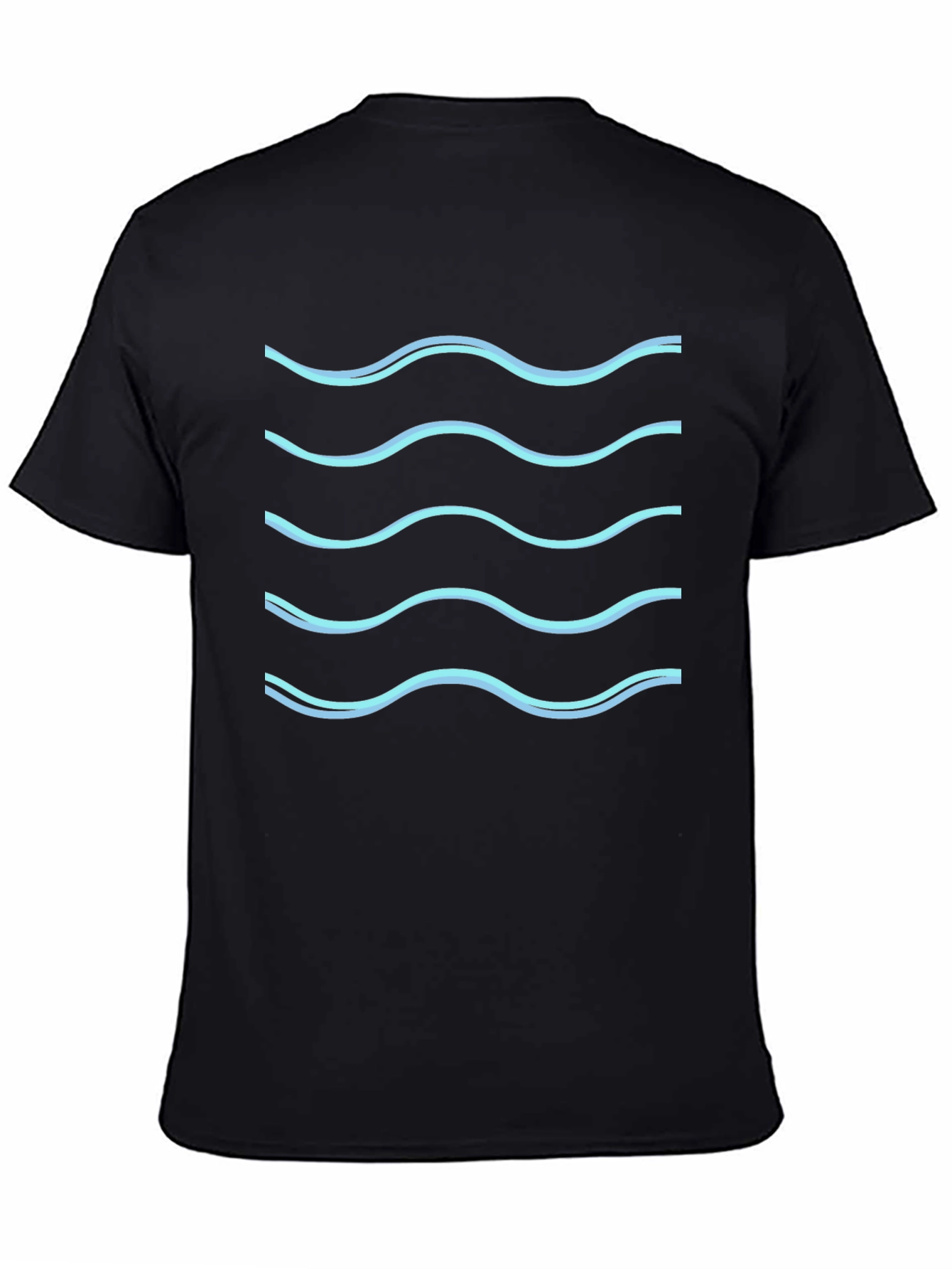 Wave Pattern Black T-Shirt - Cool Graphic Tee