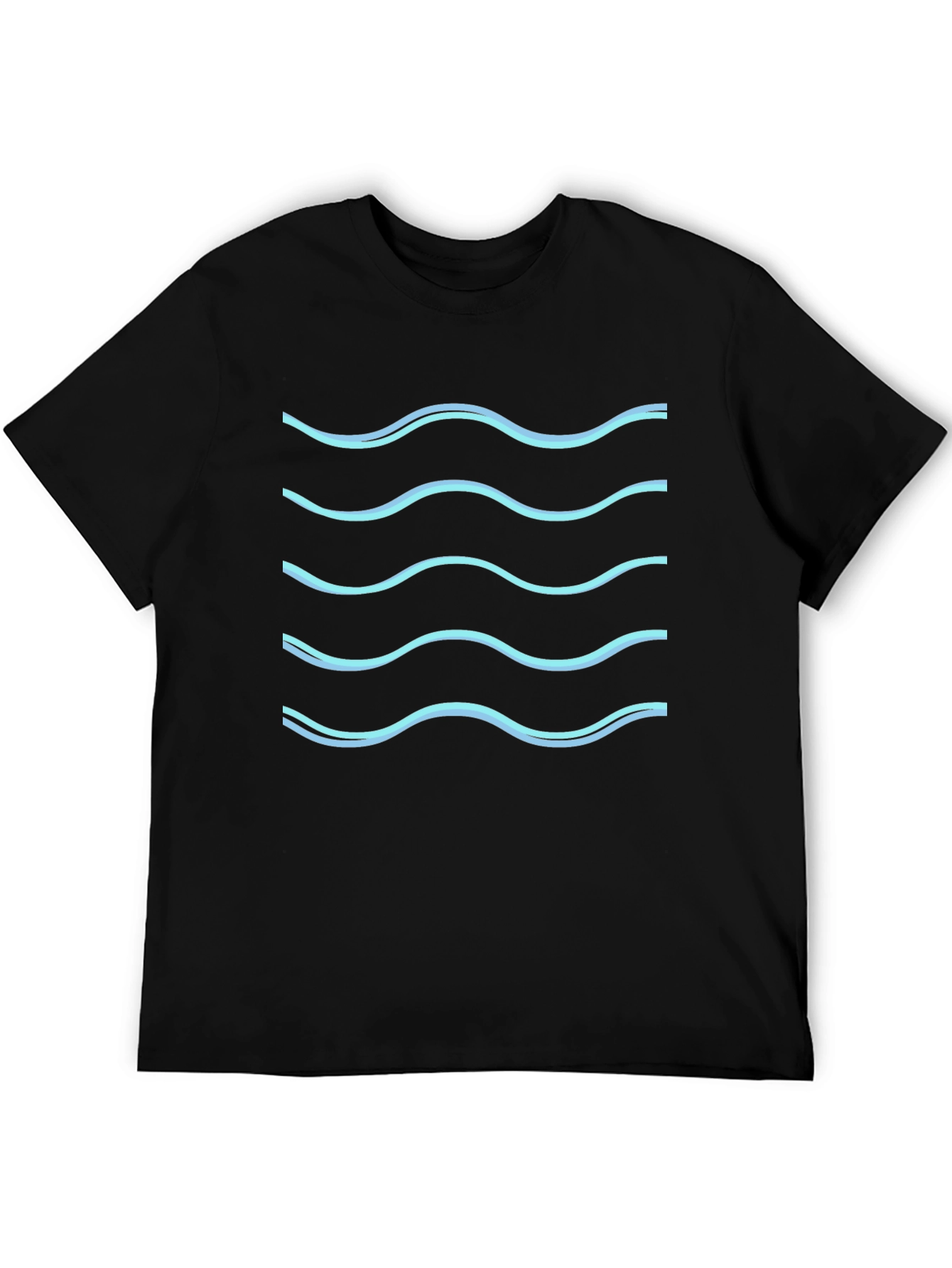 Wave Pattern Black T-Shirt - Cool Graphic Tee