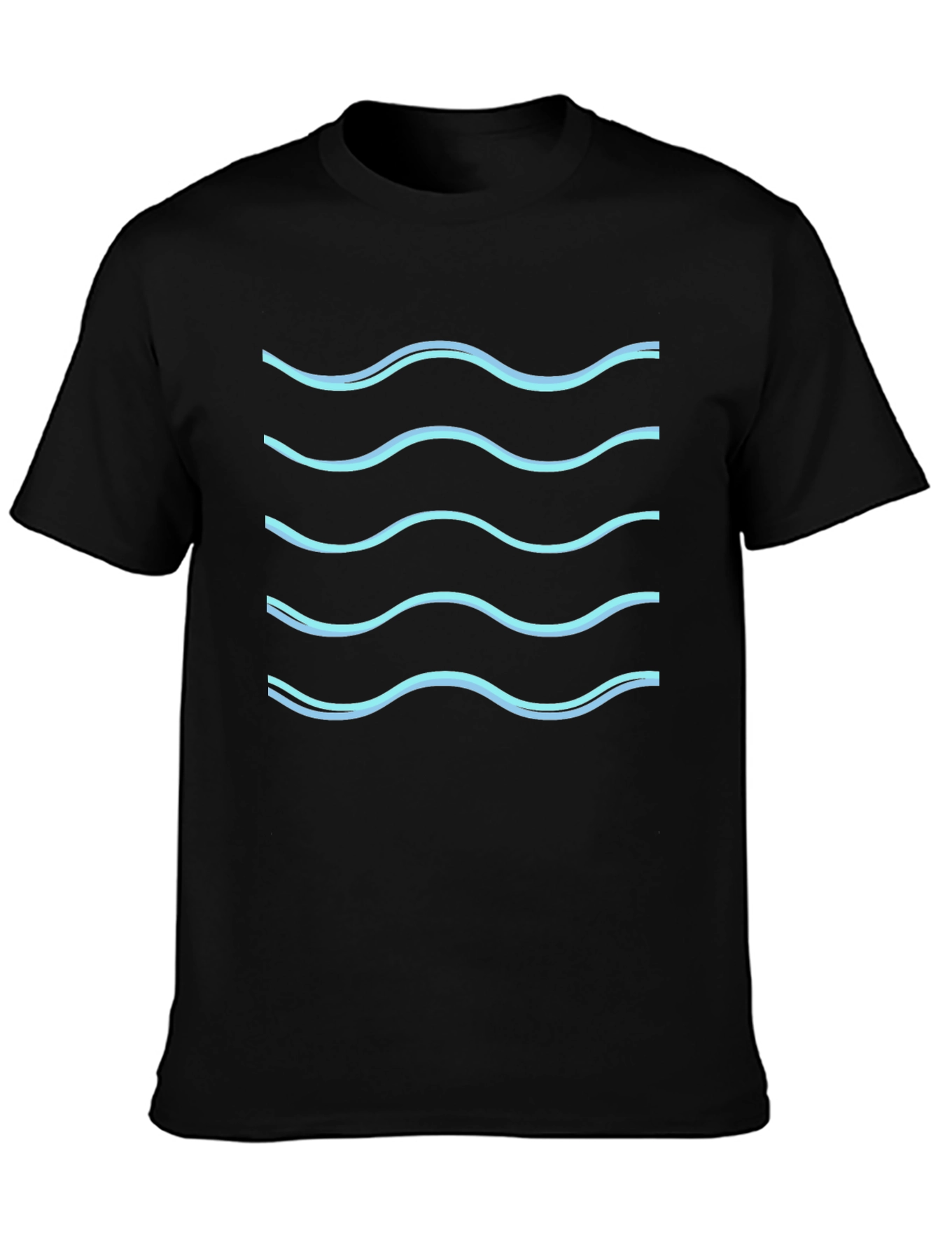 Wave Pattern Black T-Shirt - Cool Graphic Tee