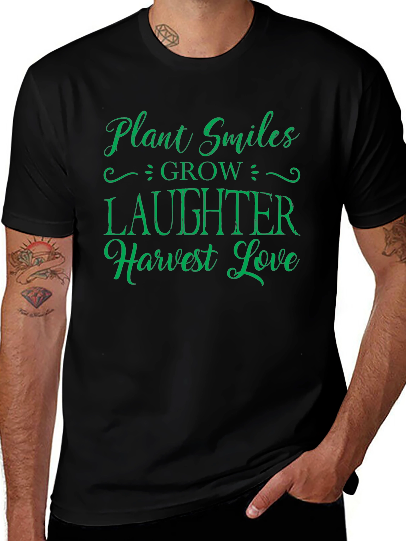 Plant Smiles T-Shirt - Grow Laughter Harvest Love