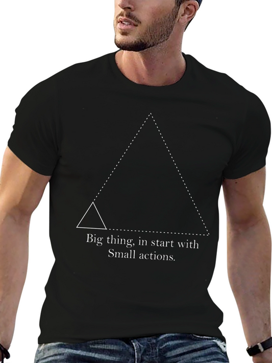 Motivational Triangle Graphic Tee - Black