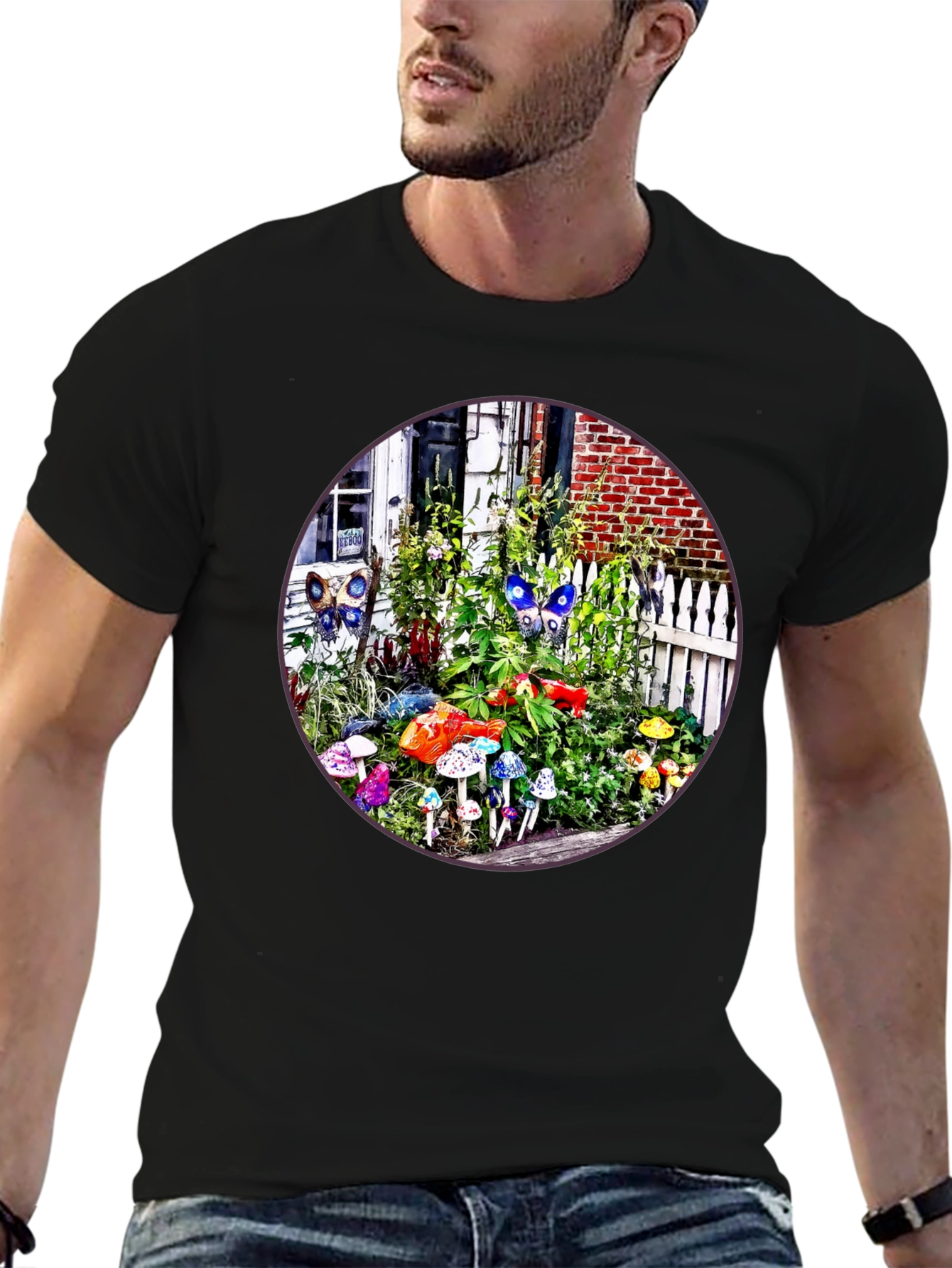 Mushroom Garden T-Shirt - Funky Nature Tee