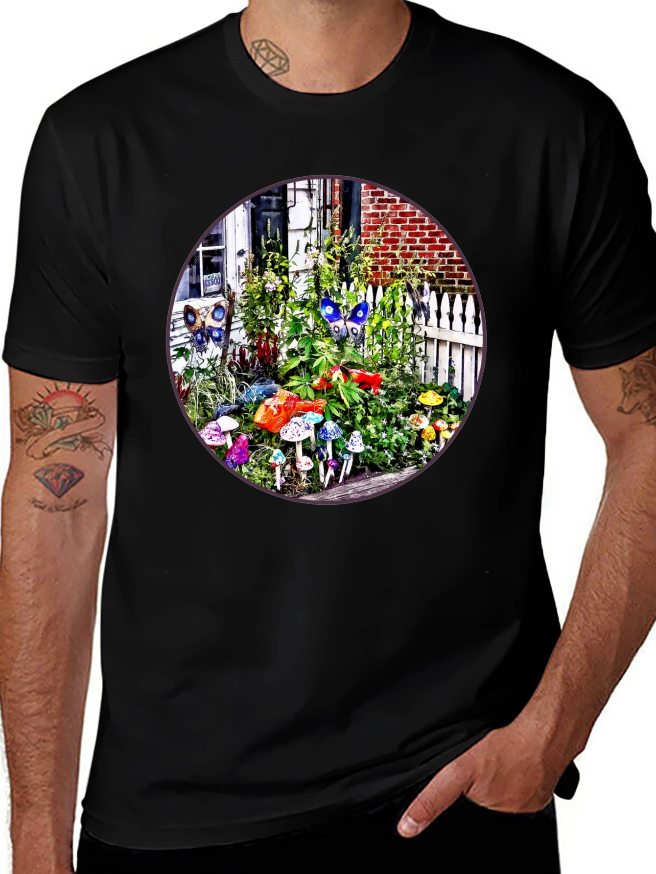 Mushroom Garden T-Shirt - Funky Nature Tee