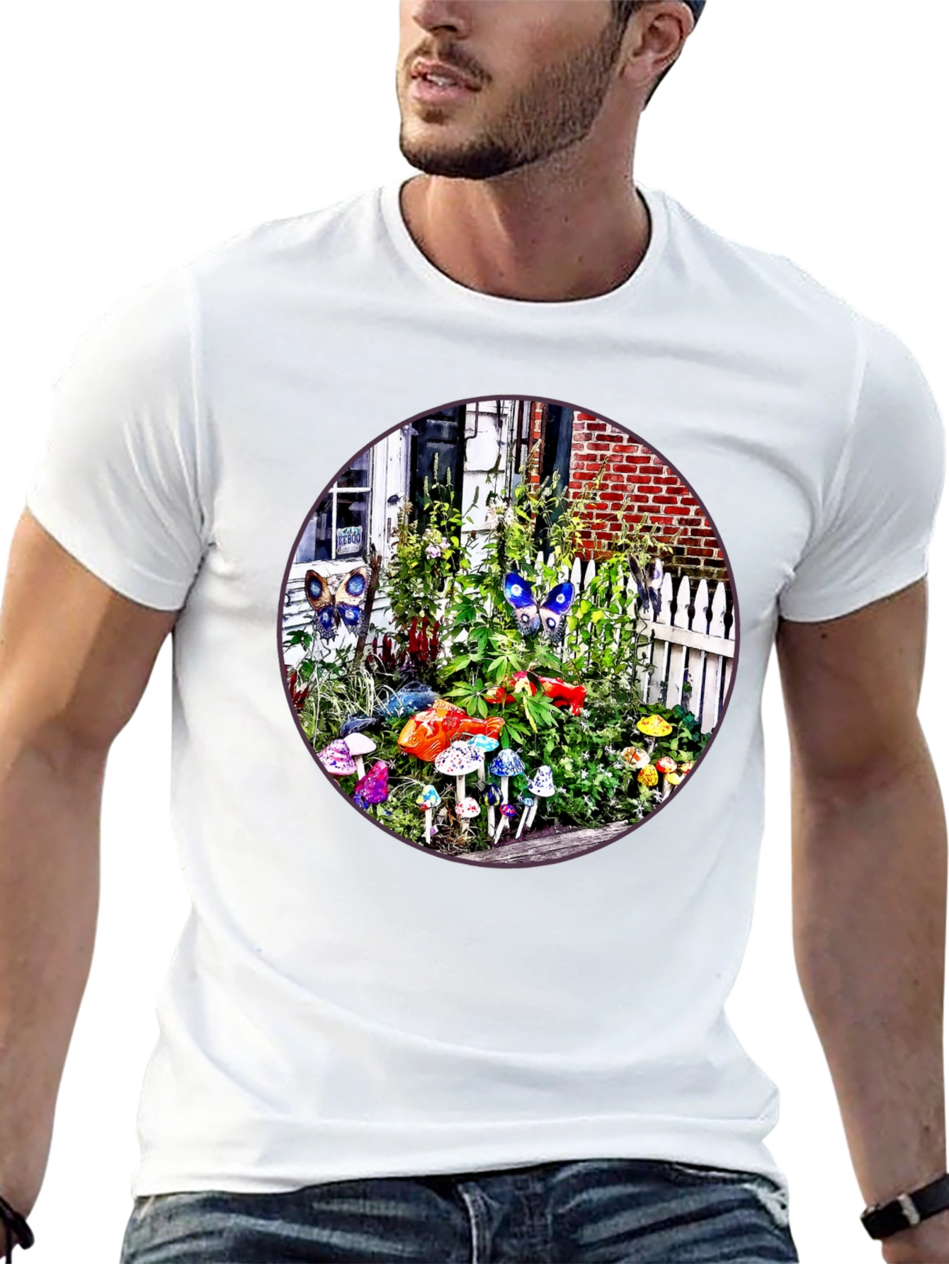 Mushroom Garden T-Shirt - Funky Nature Tee