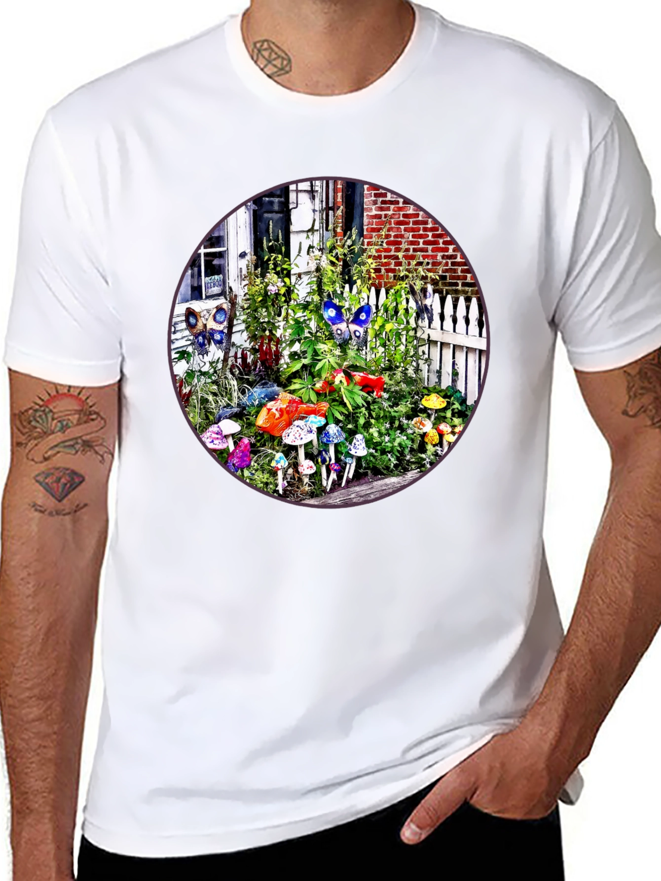 Mushroom Garden T-Shirt - Funky Nature Tee