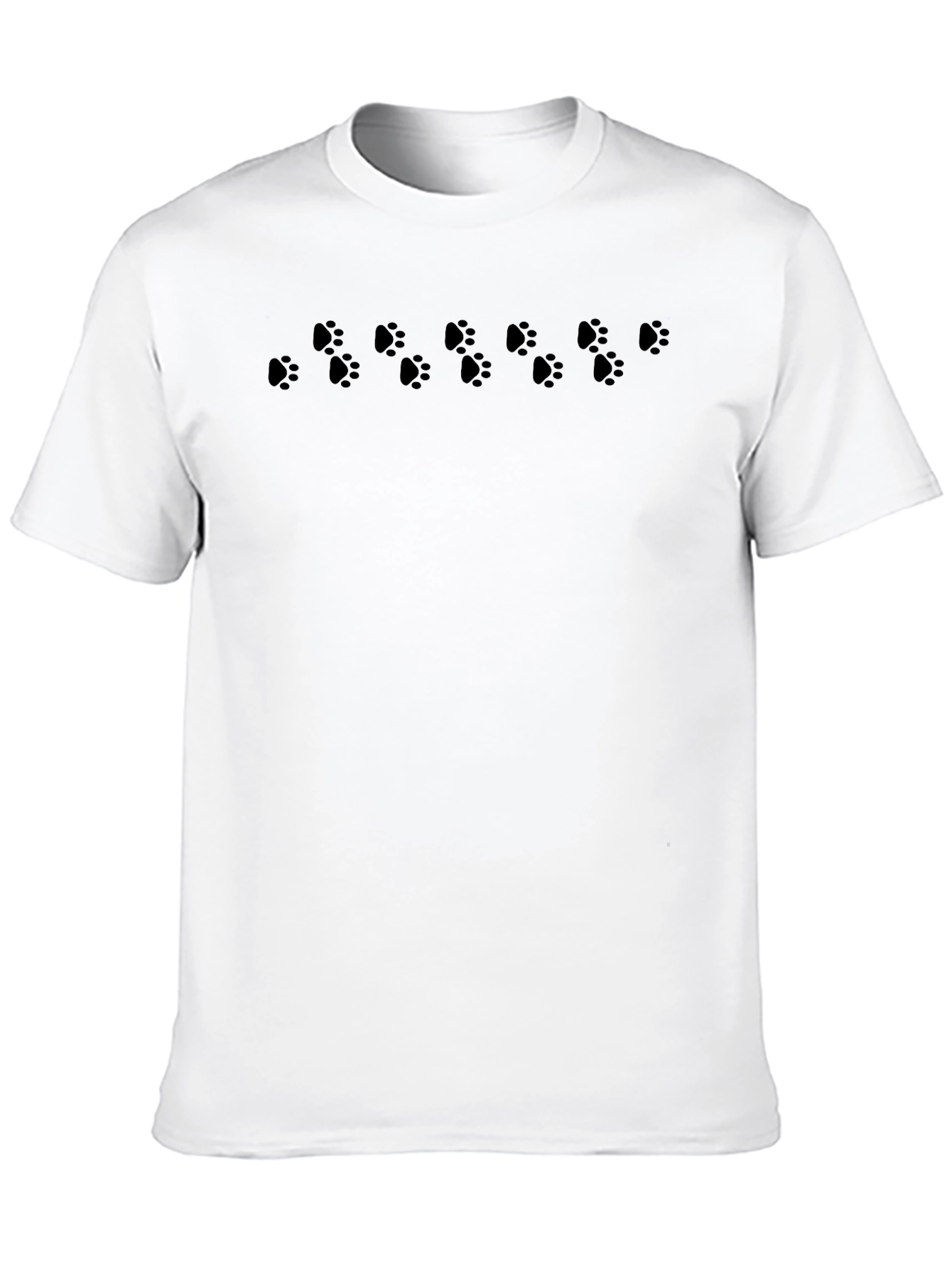Paw Print T-Shirt - Casual Crew Neck Tee