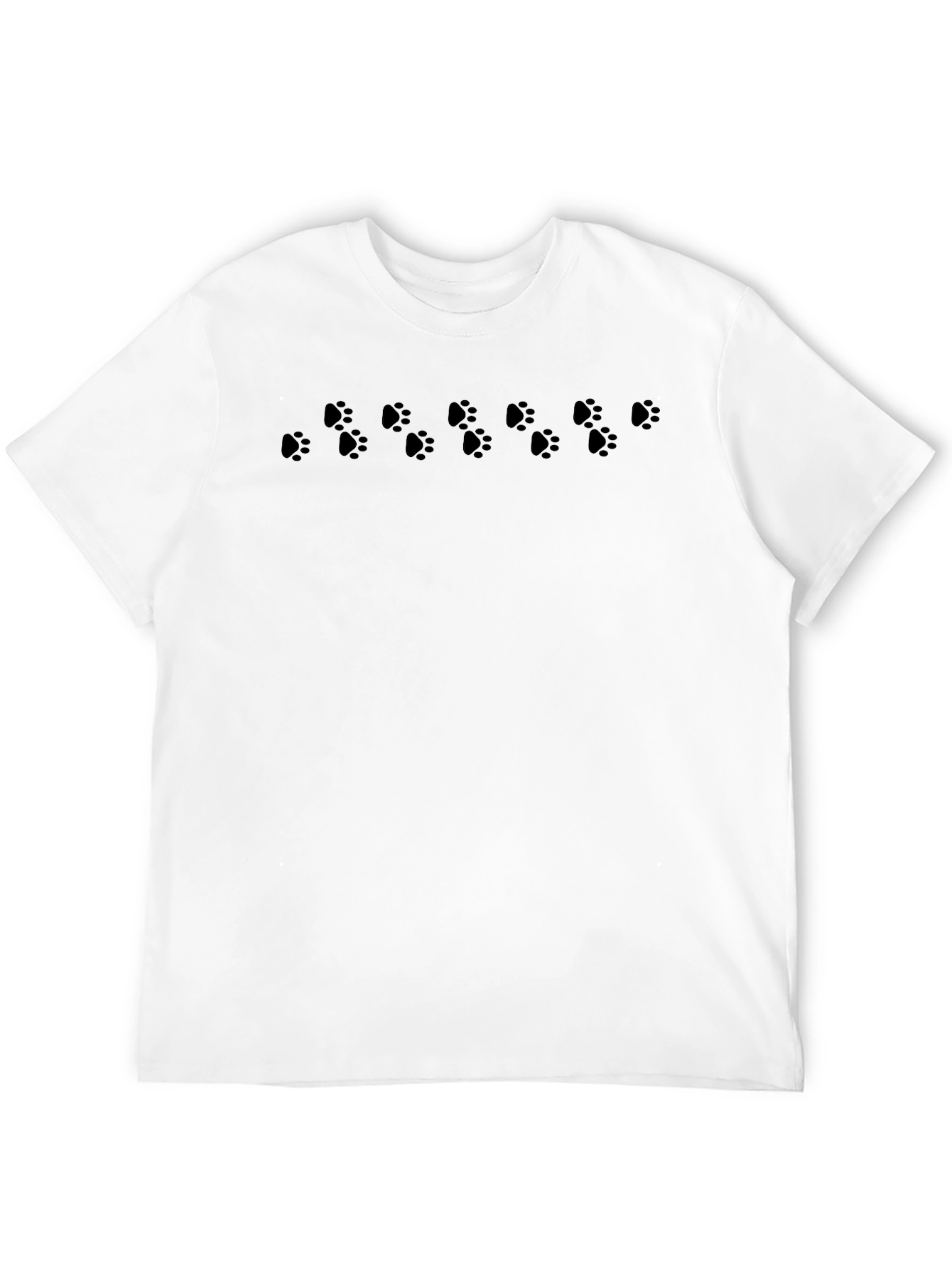 Paw Print T-Shirt - Casual Crew Neck Tee