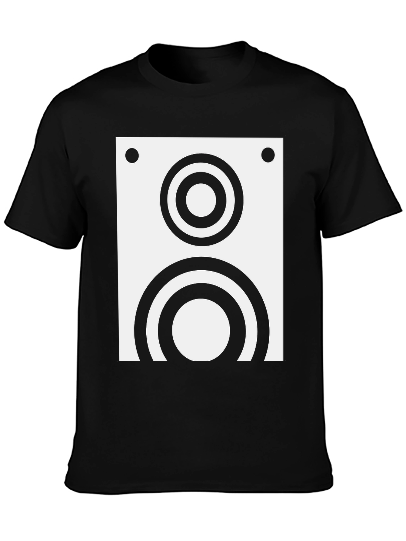 Retro Speaker Graphic Tee - Cool Black T-Shirt