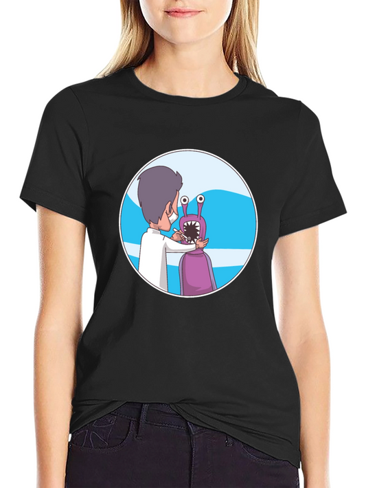 Dentist Alien Cartoon Graphic T-Shirt