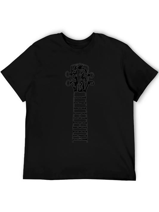 Guitar Neck Graphic Tee - Black Cotton Blend