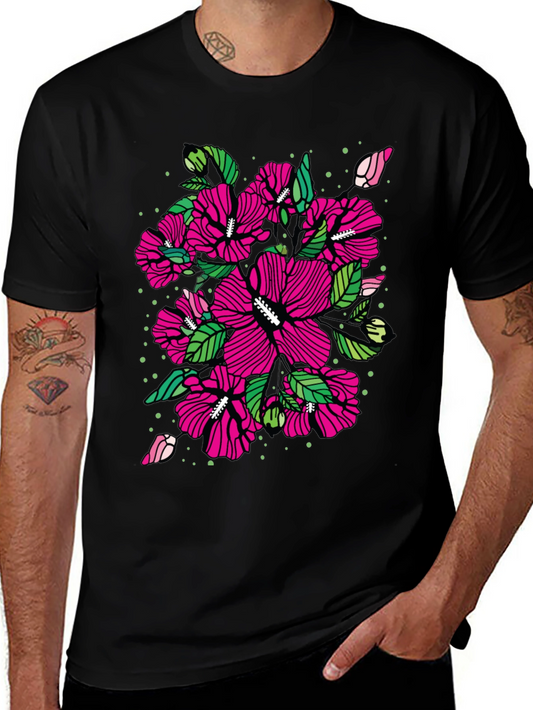 Floral Hibiscus T-Shirt - Bold & Stylish Mens Tee