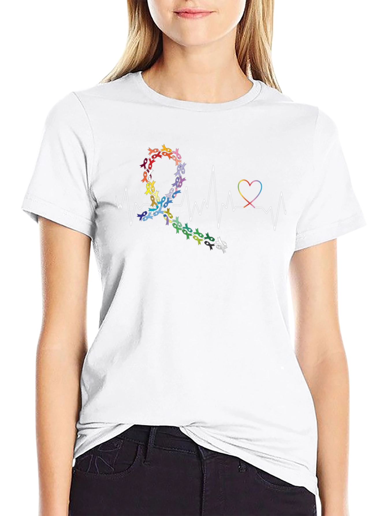 Autism Awareness Heartbeat Ribbon T-Shirt