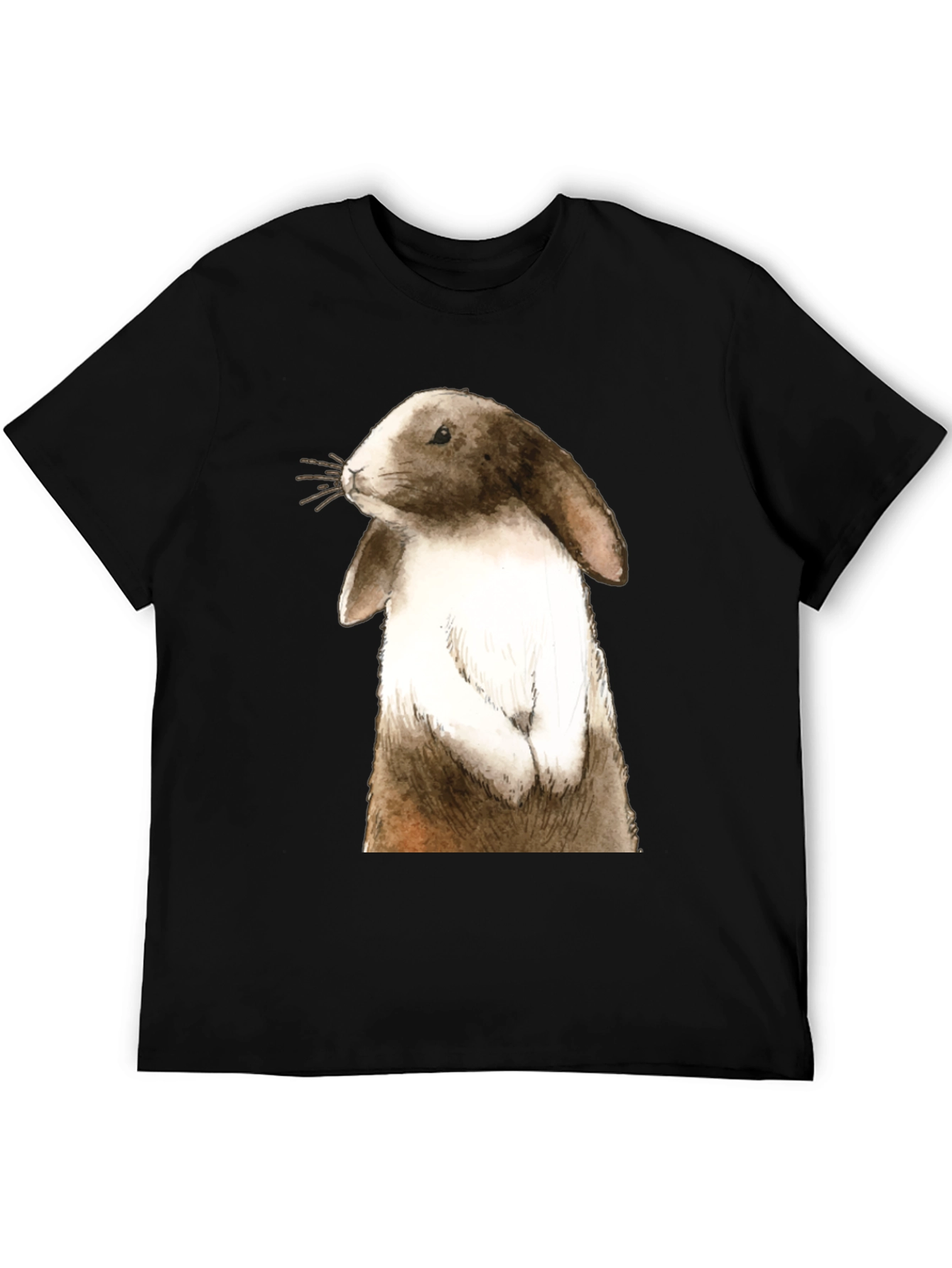 Rabbit Graphic Tee - Casual Black T-Shirt