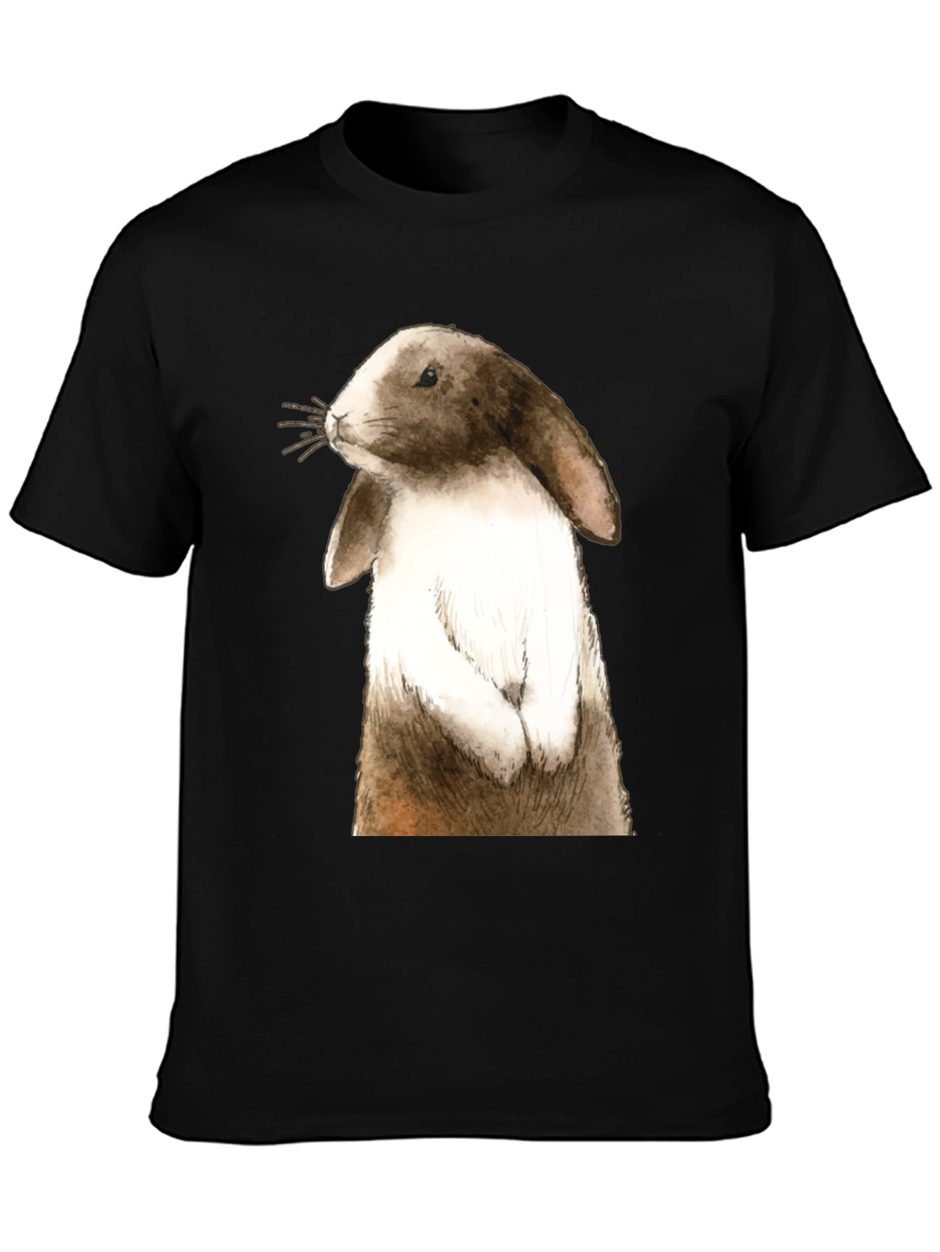 Rabbit Graphic Tee - Casual Black T-Shirt