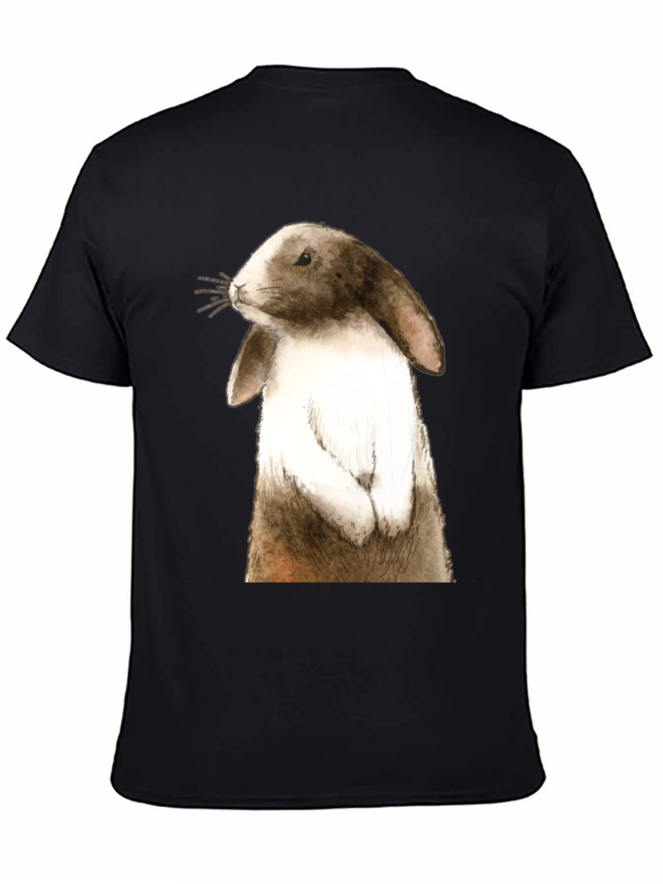 Rabbit Graphic Tee - Casual Black T-Shirt