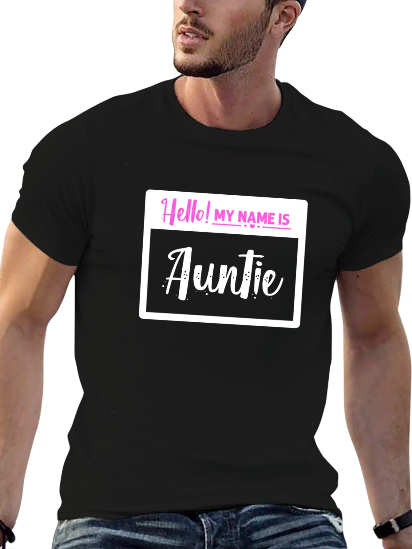 Hello! My Name is Auntie T-Shirt - Black