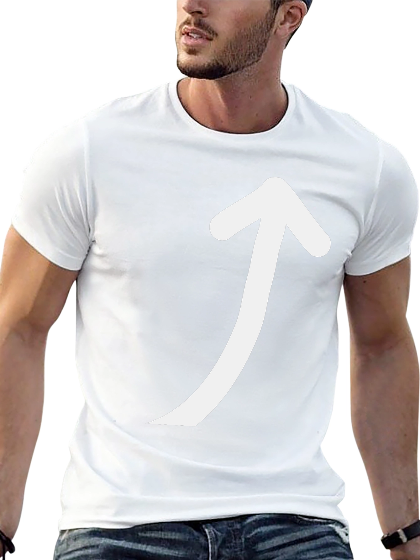 Arrow Up Graphic Black T-Shirt - Directional Style