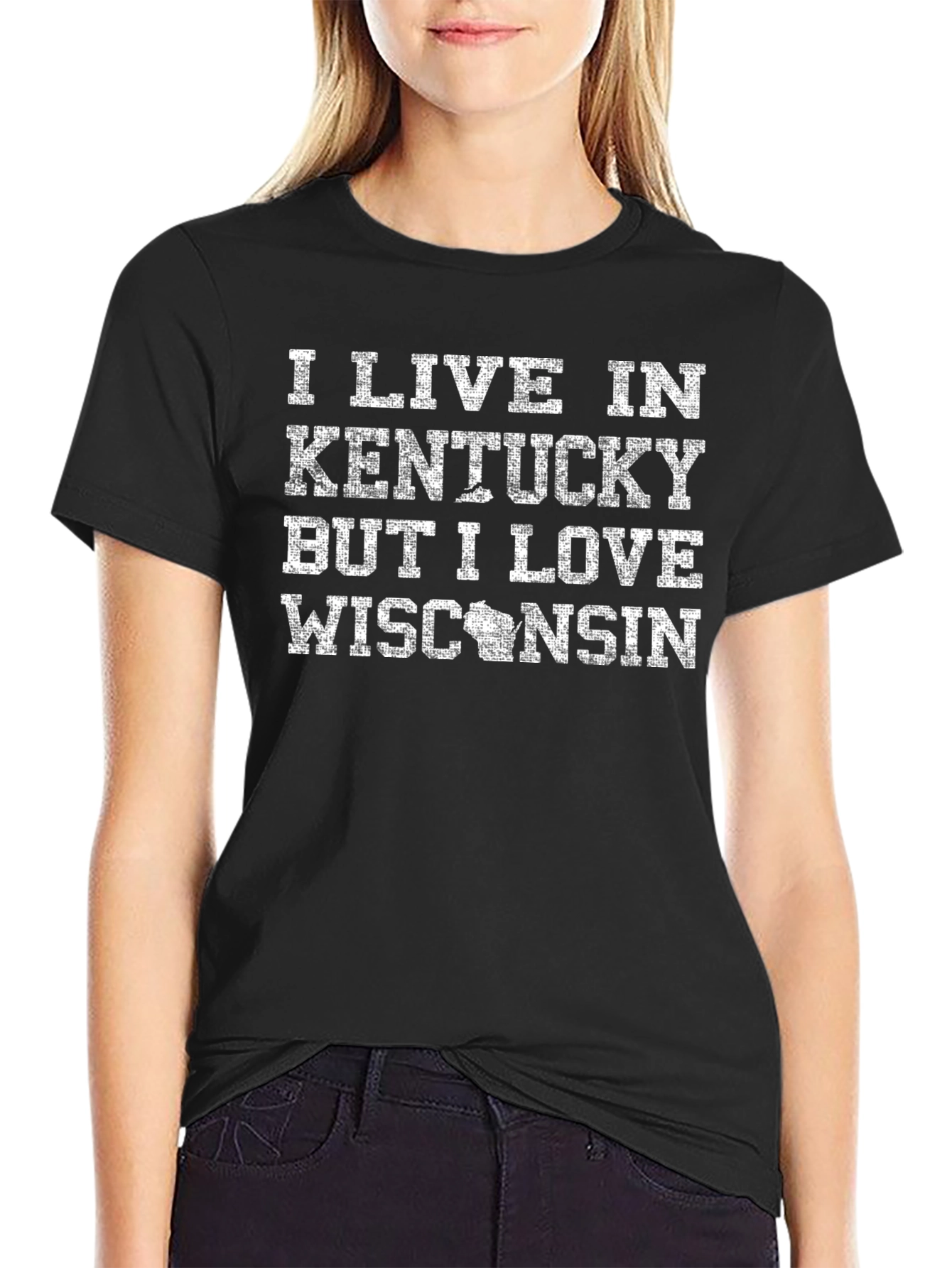 Kentucky But I Love Wisconsin Novelty Graphic T-Shirt