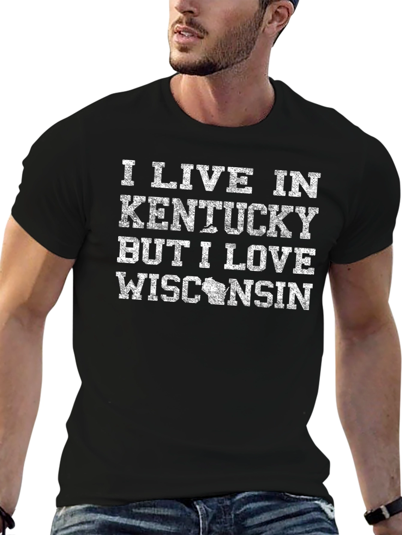 Kentucky But I Love Wisconsin Novelty Graphic T-Shirt